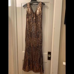 Rose gold sequin gown